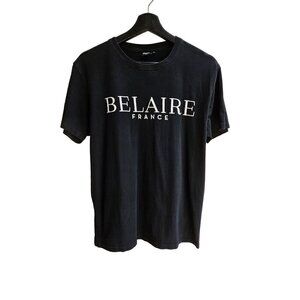 Luc Belaire France Lightly Distressed Black T-Shirt, Men's Size Small